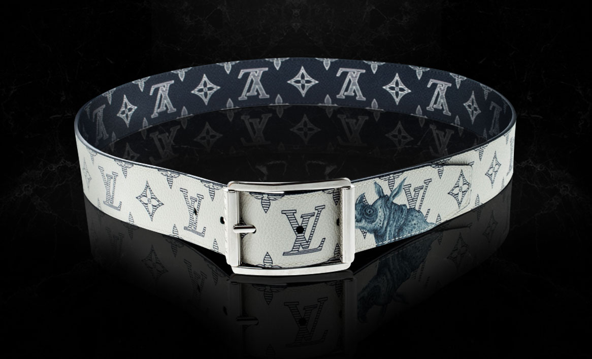 Louis Vuitton White/Blue Monogram Savane Canvas Chapman Brothers Reverso  Belt Size 85 cm Louis Vuitton