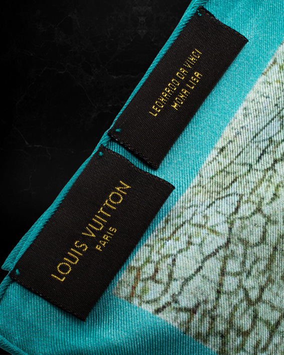 Louis Vuitton X Jeff Koons Monalisa Printed Silk Lurex Embroidered Square Scarf  Louis Vuitton