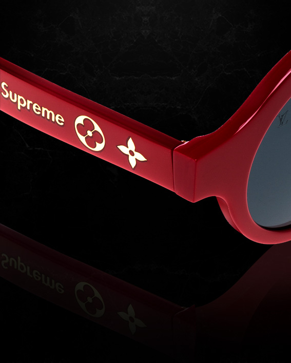 Louis Vuitton Supreme X Ltd Ed Round Red Downtown Sunglasses