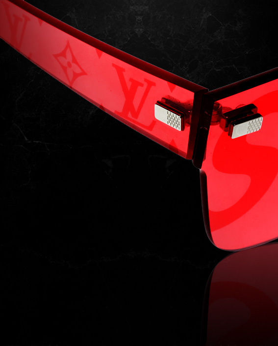 Red Monogram Logo City Mask SP Sunglasses